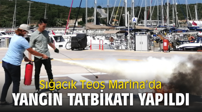 Teos Marina’da yangın tatbikatı yapıldı