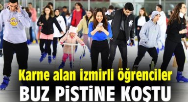Karne alan izmirli öğrenciler buz pistine koştu