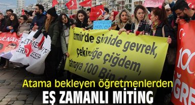 Atama bekleyen öğretmenlerden eş zamanlı miting
