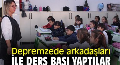 İzmir'de öğrenciler depremzede arkadaşlarıyla ders başı yaptı