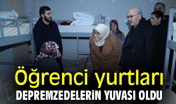Öğrenci yurtları depremzedelerin yuvası oldu