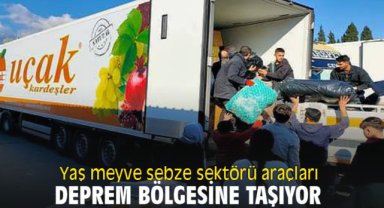 Yaş meyve sebze sektörü araçları deprem bölgesine taşıyor