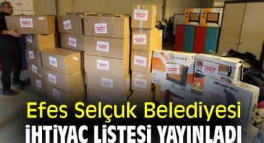 Efes Selçuk Belediyesi ihtiyaç listesi yayınladı
