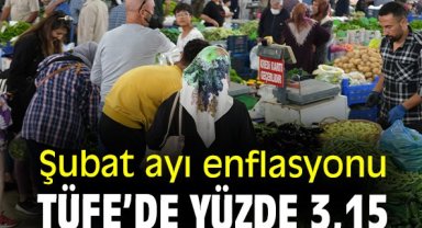 Şubat ayı tüketici enflasyonu %3,15