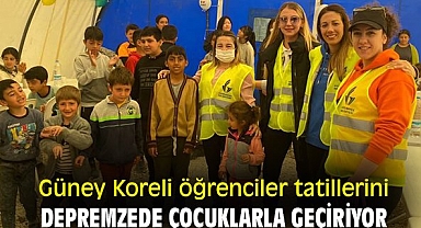 Güney Koreli öğrenciler tatillerini depremzede çocuklarla geçiriyor