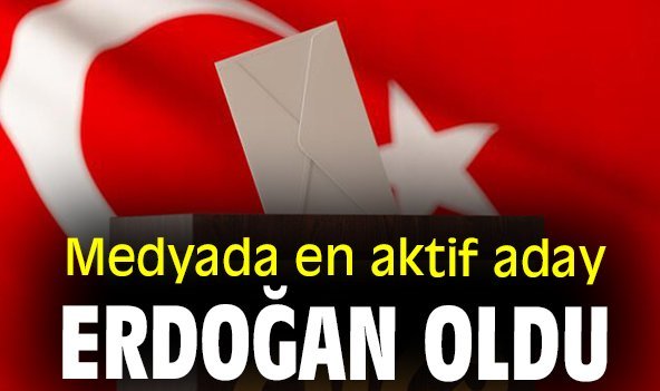 Medyada en aktif aday Erdoğan oldu