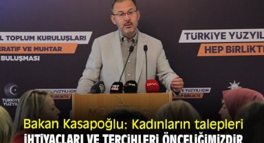 Bakan Kasapoğlu: Kadınların talepleri ihtiyaçları ve tercihleri önceliğimizdir