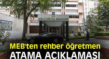 MEB'ten rehber öğretmen atama açıklaması