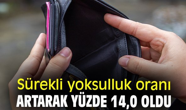 Sürekli yoksulluk oranı artarak yüzde 14,0 oldu