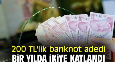 200 TL'lik banknot adedi bir yılda ikiye katlandı