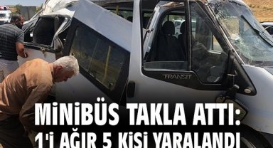 Minibüs takla attı: 1'i ağır 5 kişi yaralandı!