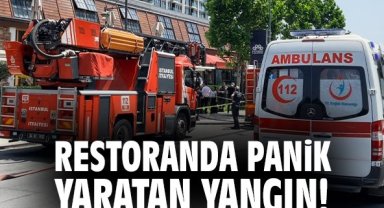Restoranda panik yaratan yangın