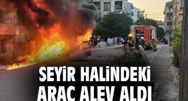 Seyir halindeki araç alev aldı