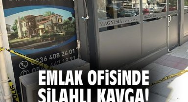 Emlak ofisinde silahlı kavga!