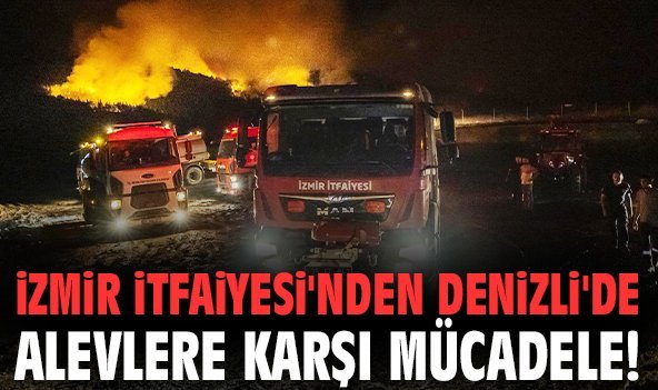 İzmir İtfaiyesi'nden Denizli'de alevlere karşı mücadele!