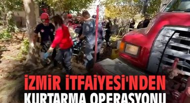 İzmir İtfaiyesi'nden kurtarma operasyonu
