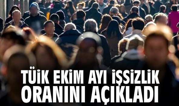 TÜİK Ekim ayı işsizlik oranını açıkladı