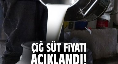 Çiğ süt fiyatı açıklandı!
