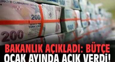 Bakanlık açıkladı: Bütçe ocak ayında açık verdi!