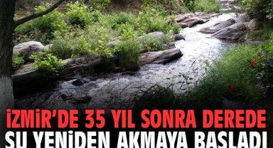 İzmir’de 35 yıl sonra derede su yeniden akmaya başladı