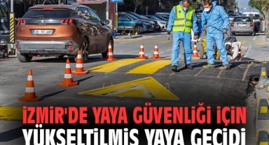 İzmir'de yaya güvenliği için yükseltilmiş yaya geçidi