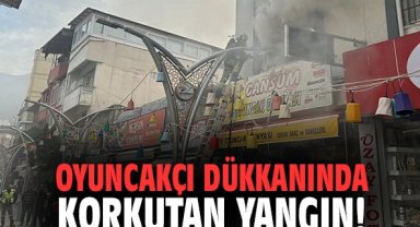 Oyuncakçı dükkanında korkutan yangın