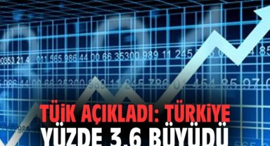 TÜİK açıkladı: Türkiye yüzde 3,6 büyüdü