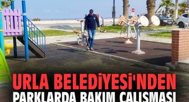 Urla Belediyesi'nden parklarda bakım çalışması