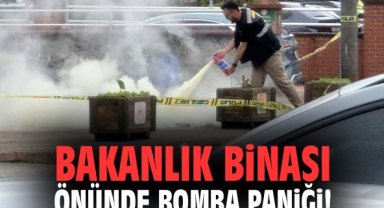 Bakanlık binası önünde bomba paniği!