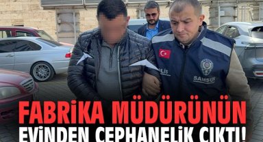 Fabrika müdürünün evinden cephanelik çıktı!