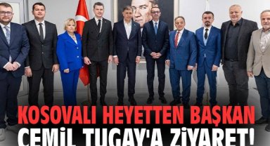 Kosovalı heyetten Başkan Cemil Tugay'a ziyaret!
