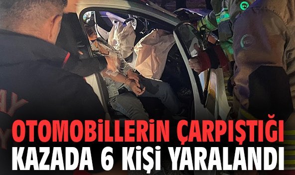Otomobillerin çarpıştığı kazada 6 kişi yaralandı
