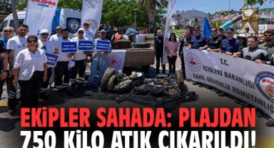 Ekipler sahada: Plajdan 750 kilo atık çıkarıldı!