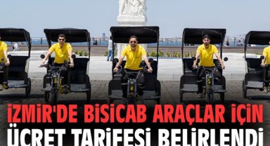 İzmir'de Bisicab araçlar için ücret tarifesi belirlendi