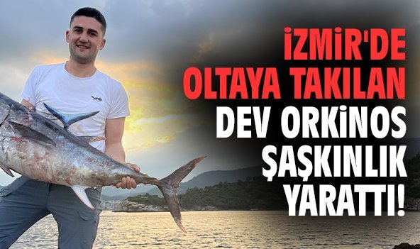 İzmir'de oltaya takılan dev orkinos şaşkınlık yarattı!