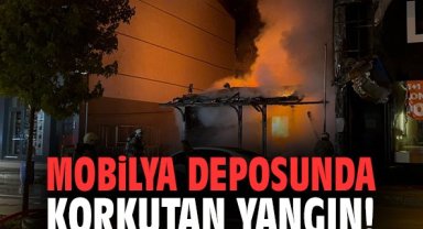 Mobilya deposunda korkutan yangın!