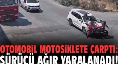 Otomobil motosiklete çarptı: Sürücü ağır yaralanadı!