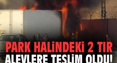 Park halindeki 2 tır alevlere teslim oldu!
