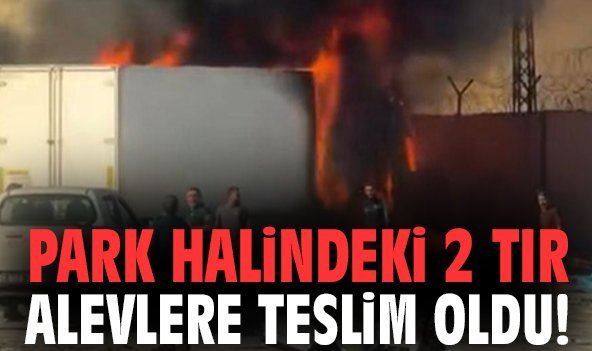 Park halindeki 2 tır alevlere teslim oldu!