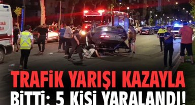 Trafik yarışı kazayla bitti: 5 kişi yaralandı!