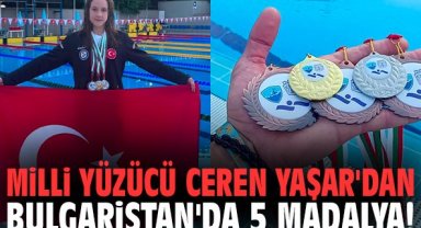 Milli Yüzücü Ceren Yaşar'dan Bulgaristan'da 5 Madalya!
