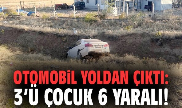Otomobil yoldan çıktı: 3'ü çocuk 6 yaralı!